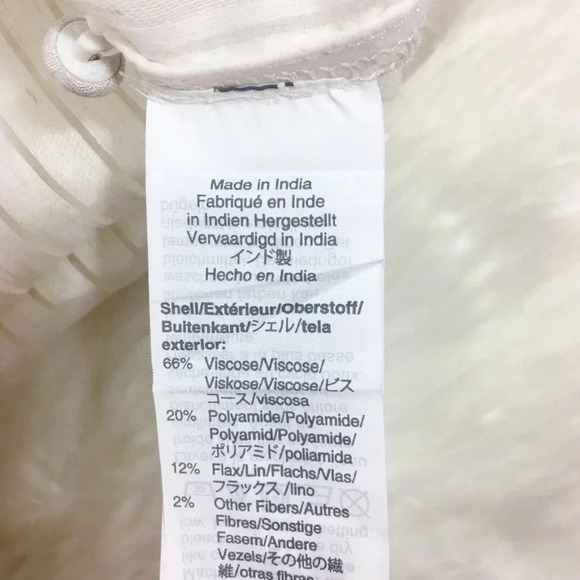 NWT J.Crew White Tie-Back Shadow Stripe Flax Blend Top - Picture 3 of 4